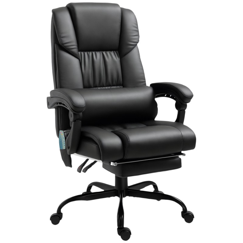 Ergonoomiline kontoritool massaažifunktsiooni, jalatoe ja nimmetoega, must