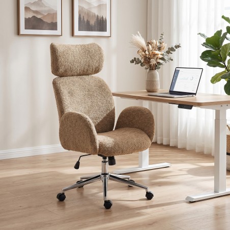 Reguleeritava peatoega ergonoomiline kontoritool, kallutusfunktsiooniga, pruun