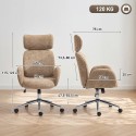 Reguleeritava peatoega ergonoomiline kontoritool, kallutusfunktsiooniga, pruun
