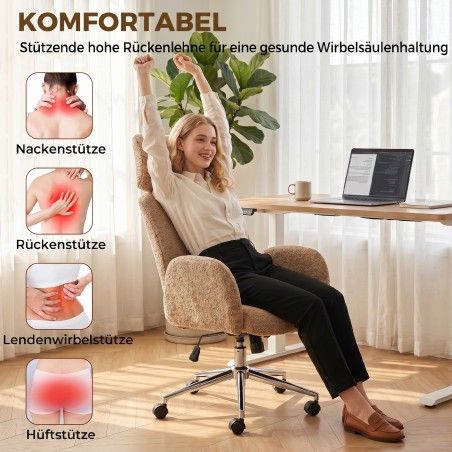 Reguleeritava peatoega ergonoomiline kontoritool, kallutusfunktsiooniga, pruun