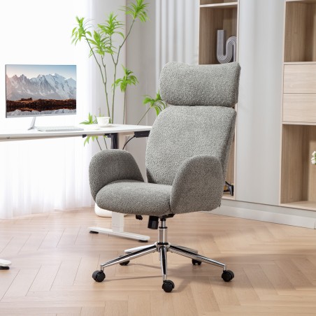 Reguleeritava peatoega ergonoomiline kontoritool, kallutusfunktsiooniga, tumehall
