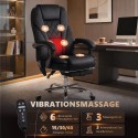 Ergonoomiline pöörlev kontoritool massaažifunktsiooni ja jalatoega, must