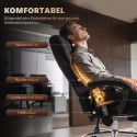 Ergonoomiline pöörlev kontoritool massaažifunktsiooni ja jalatoega, must