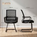 2 ergonoomilise ratasteta konverentsitooli komplekt, must