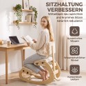 Ergonoomiline põlvtool seljatoega, velveti välimus, kreemvalge