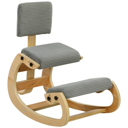 Ergonoomiline põlvtool seljatoega, velveti välimus, tumehall