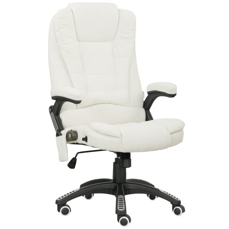 Ergonoomiline massaažifunktsiooniga kontoritool, 68 × 72 × 110–120 cm, kreemvalge