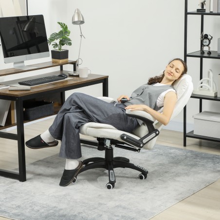 Ergonoomiline massaažifunktsiooniga kontoritool, 68 × 72 × 110–120 cm, kreemvalge