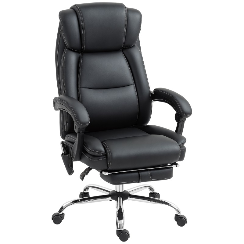 Ergonoomiline massaažifunktsiooniga kontoritool jalatoe ja musta kunstnahaga