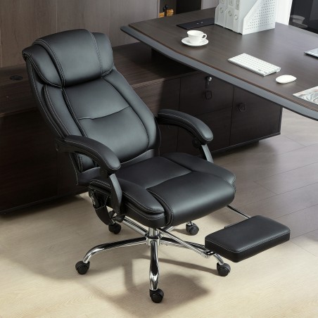 Ergonoomiline massaažifunktsiooniga kontoritool jalatoe ja musta kunstnahaga
