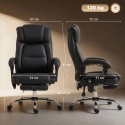 Ergonoomiline massaažifunktsiooniga kontoritool jalatoe ja musta kunstnahaga