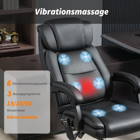 Ergonoomiline massaažifunktsiooniga kontoritool jalatoe ja musta kunstnahaga