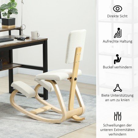 Ergonoomiline kreemikas põlvistool koju, kontorisse või mediteerimiseks
