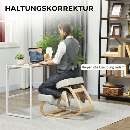Ergonoomiline polsterdatud põlvistool kasepuidust raamiga, kuni 120 kg