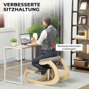 Ergonoomiline kiikuv põlvistool kodukontorisse, helehall