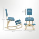 Ergonoomiline tumesinine põlvistool koju, kontorisse või mediteerimiseks