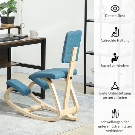Ergonoomiline tumesinine põlvistool koju, kontorisse või mediteerimiseks