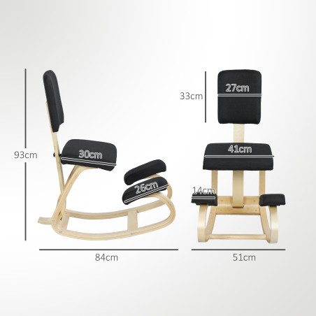 Ergonoomiline must põlvistool koju, kontorisse või mediteerimiseks