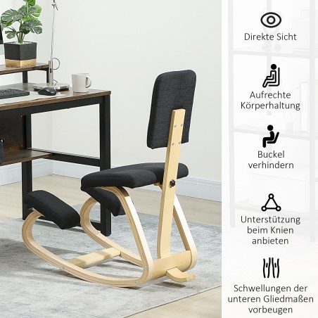 Ergonoomiline must põlvistool koju, kontorisse või mediteerimiseks