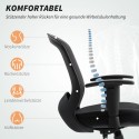 Võrgust seljatoega reguleeritav kontoritool kallutusfunktsiooniga, must