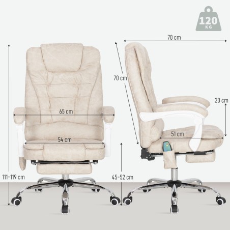 Ergonoomiline massaažifunktsiooniga kontoritool, 65 × 160 × 104 cm