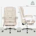 Ergonoomiline massaažifunktsiooniga kontoritool, 65 × 160 × 104 cm