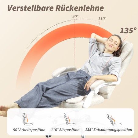 Ergonoomiline massaažifunktsiooniga kontoritool, 65 × 160 × 104 cm