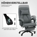 Massaažifunktsiooniga kontoritool USB-liidese ja pöörlevate ratastega, tumehall