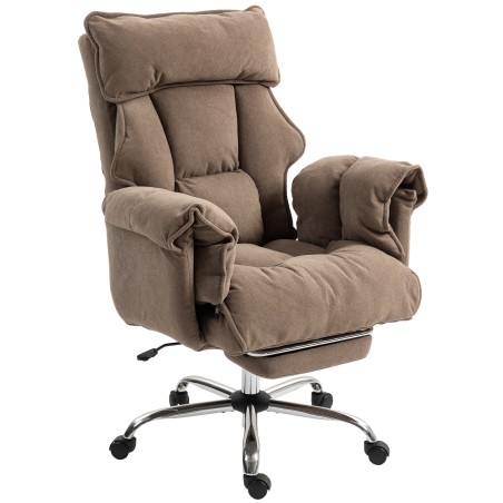 Ergonoomiline kontoritool kallutatava seljatoe ja jalatoega, helepruun