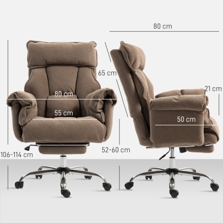 Ergonoomiline kontoritool kallutatava seljatoe ja jalatoega, helepruun