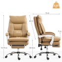 Ergonoomiline kontoritool nimmetoe ja jalatoega, helepruun