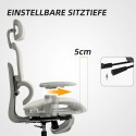 Ergonoomiline ratastel kontoritool võrkriide, käetugede ja peatoega, beež
