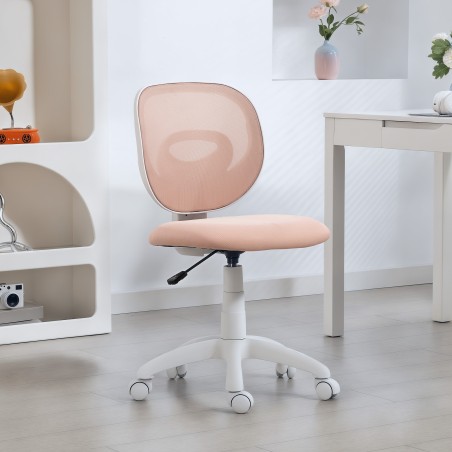Ergonoomiline kontoritool C-kujulise seljatoe ja reguleeritava kõrgusega, roosa