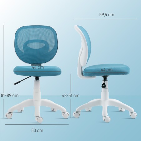 Ergonoomiline kontoritool C-kujulise seljatoe ja reguleeritava kõrgusega, sinine