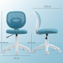 Ergonoomiline kontoritool C-kujulise seljatoe ja reguleeritava kõrgusega, sinine