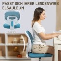 Ergonoomiline kontoritool C-kujulise seljatoe ja reguleeritava kõrgusega, sinine