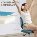 Ergonoomiline kontoritool C-kujulise seljatoe ja reguleeritava kõrgusega, sinine