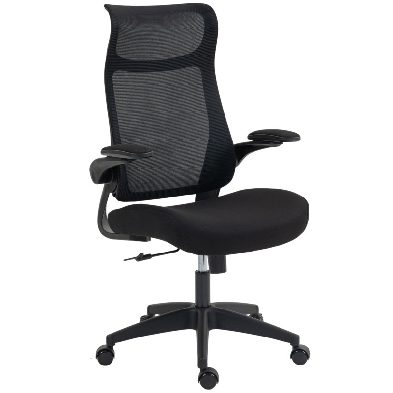 Must ergonoomiline kontoritool 3D-käetugede ja peatugedega
