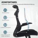 Must ergonoomiline kontoritool 3D-käetugede ja peatugedega