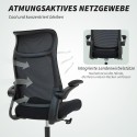 Must ergonoomiline kontoritool 3D-käetugede ja peatugedega