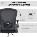 Reguleeritav ja pööratav joonistustool nimmetoega, must