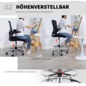 Reguleeritav ja pööratav joonistustool nimmetoega, must