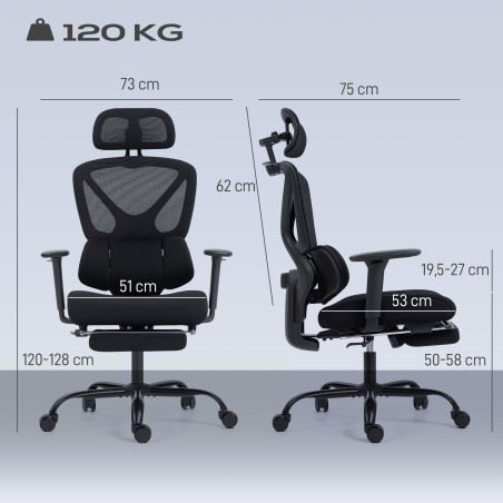 Ergonoomiline võrgust kontoritool nimmetoe, käetugede ja peatoega