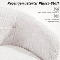 Polsterdatud kontoritool plüüsikatte ja terasest alusega, kreemjas-must