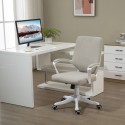 Ergonoomiline reguleeritav kontoritool kiikfunktsiooni ja ratastega, beež-valge