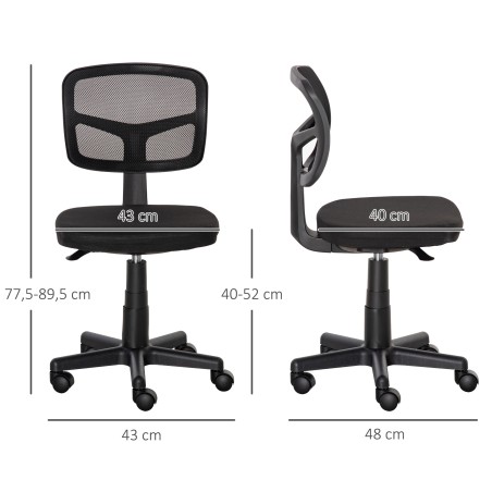 Ergonoomiline reguleeritava kõrgusega kontoritool, must
