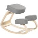 Ergonoomiline põlvetool kasepuidust, hall, kandevõime 120 kg