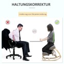 Ergonoomiline põlvetool kasepuidust, hall, kandevõime 120 kg