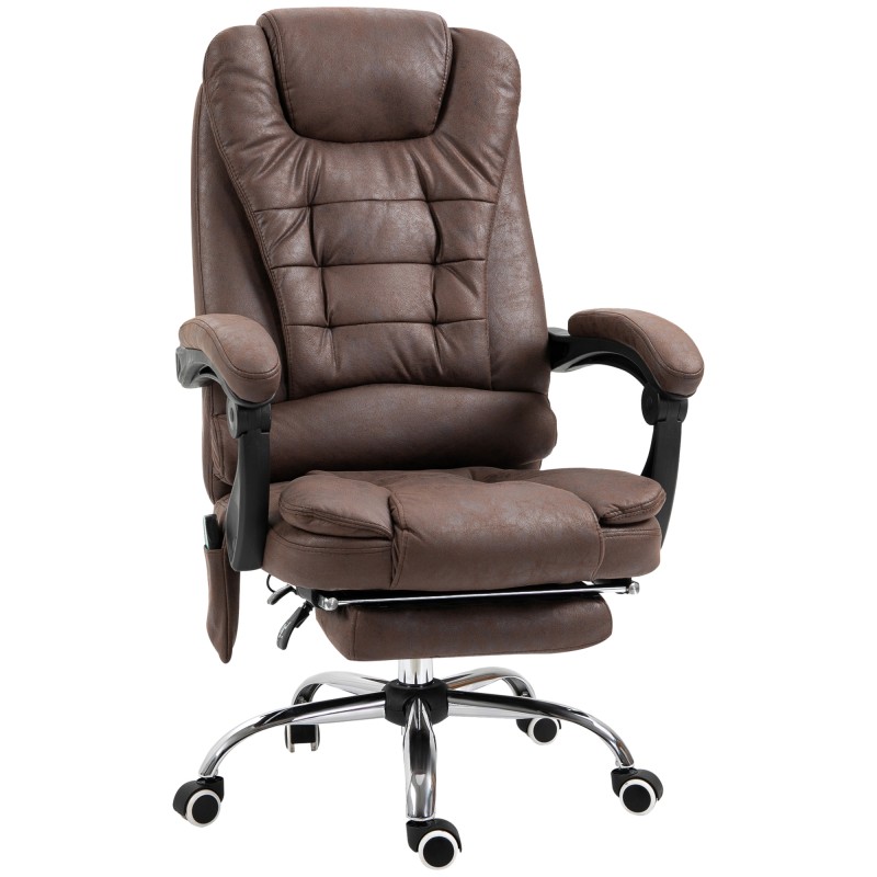 Massaaži- ja soojendusfunktsiooniga ergonoomiline kontoritool, pruun