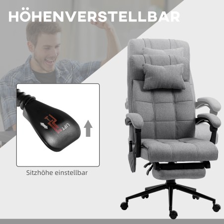 Ergonoomiline massaažifunktsiooniga kontoritool, 66 × 76 × 112–120 cm, hall